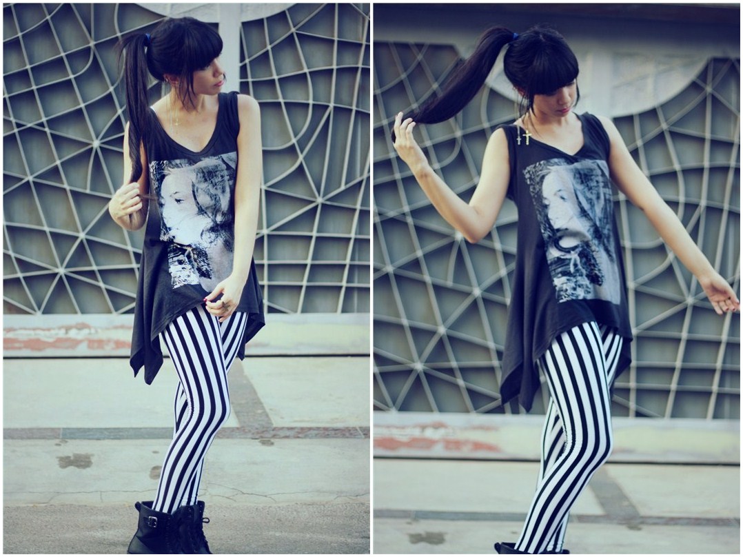 ChelPudín : Outfit: Rayas verticales ... Beetlejuice, Beetlejuice,  Beetlejuice!!