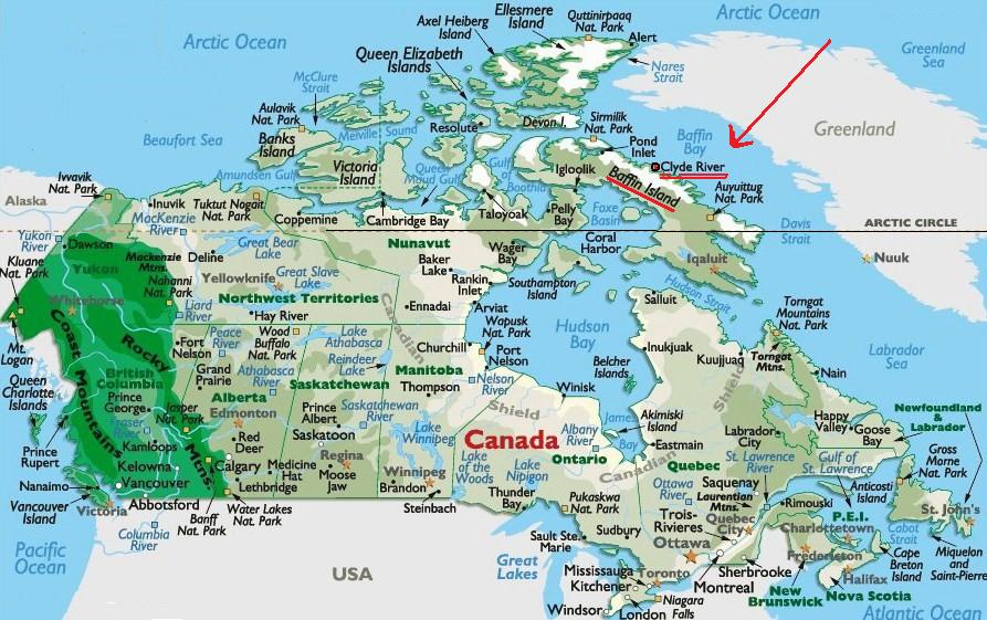 Baffin Island On Canada Map Baffin Island On Canada Map