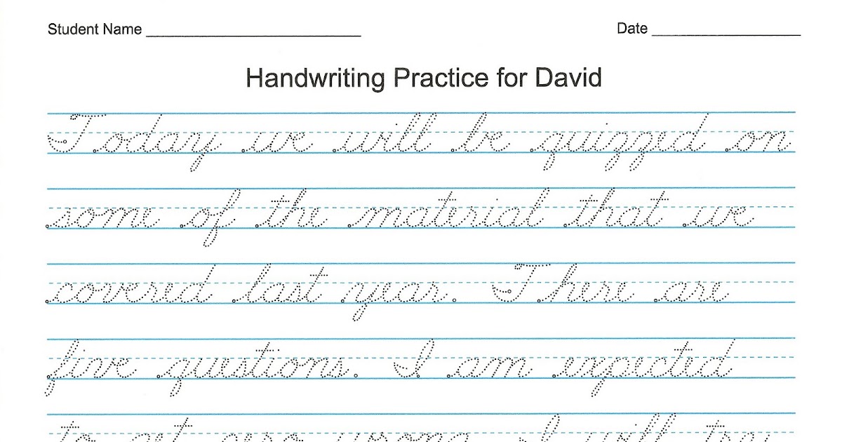Handwriting Worksheet Pdf - Students - Lesson One - WikiEducator