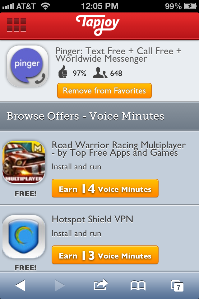 Green Espirit: How to Earn Tapjoy Pinger Text Free Call Minutes (step