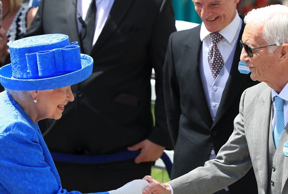 Queen Elizabeth II and Princess Alexandra attended the second day of the 2019 Investec Derby Festival