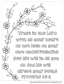 Trust in the Lord with all your heart bible verse coloring page