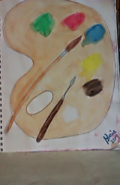 watercolor palette sketch by Gloria Poole of Missouri; 2014 watercolor palette sketch by Gloria poole of Missouri; 2014