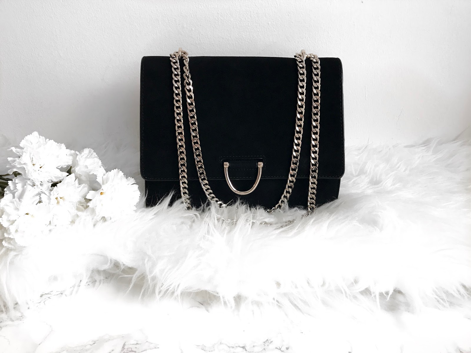 mango black suede bag