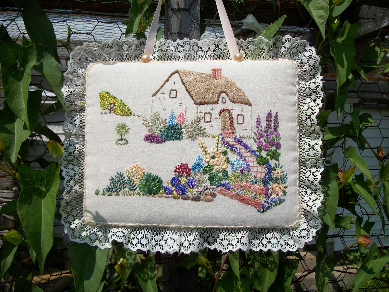 embroidery cottage garden hayfield pattern