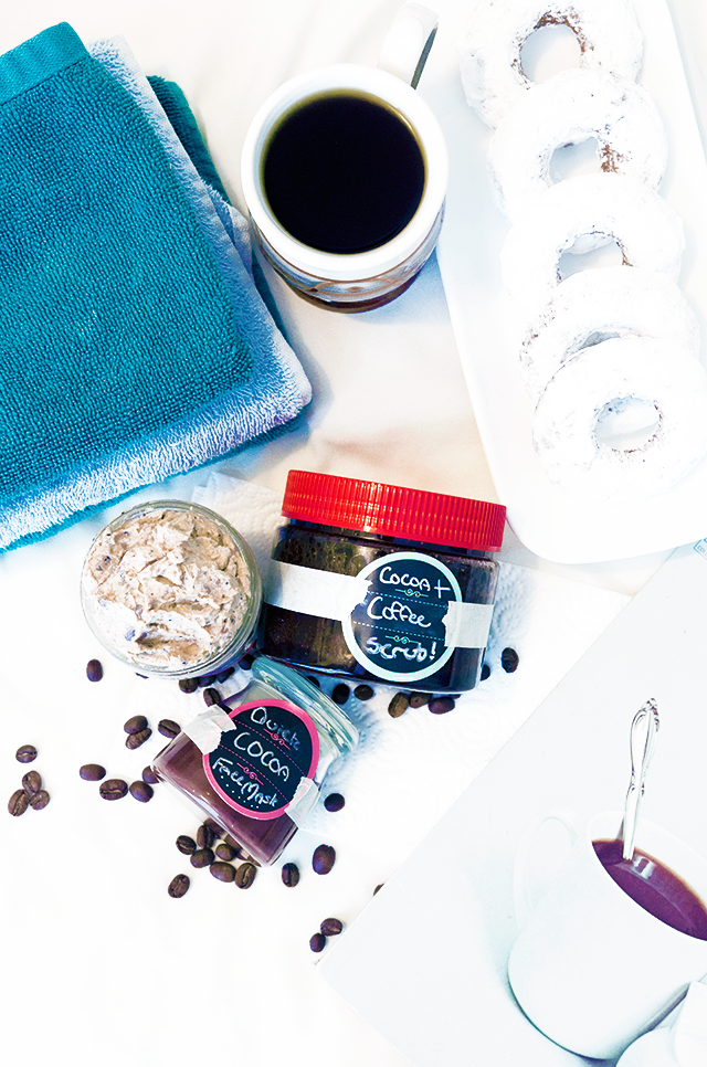 Start Your Mornings w/ a Quick, Relaxing & Lifting Coffee and Donuts Themed Beauty Routine - Including recipes for Whipped Coffee and Vanilla Body Wash, Cocoa and Coffee Aloe Sugar Scrub, and a Quick Cocoa Face Mask. Click here for the recipe, or pin for later <3 spa mornings, coffee spa, DIY coffee spa, homemade coffee spa, DIY whipped coffee body wash, vegan whipped body wash, DIY whipped body wash, aloe sugar scrub, DIY coffee aloe sugar scrub, homemade coffee aloe scrub,, homemade aloe sugar scrub, cocoa face mask, DIY donut face mask, chocolate DIY face mask, vegan chocolate face mask, spa for mornings, homemade weekday morning spa, at home spa for weekdays, at home spa for busy mornings