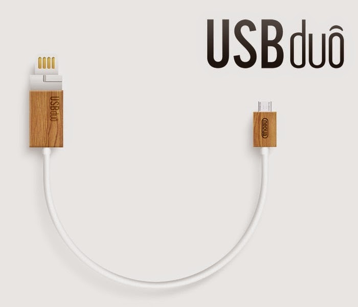 USBduo Wooden Ended Multipurpose USB Cable Tech News 24h