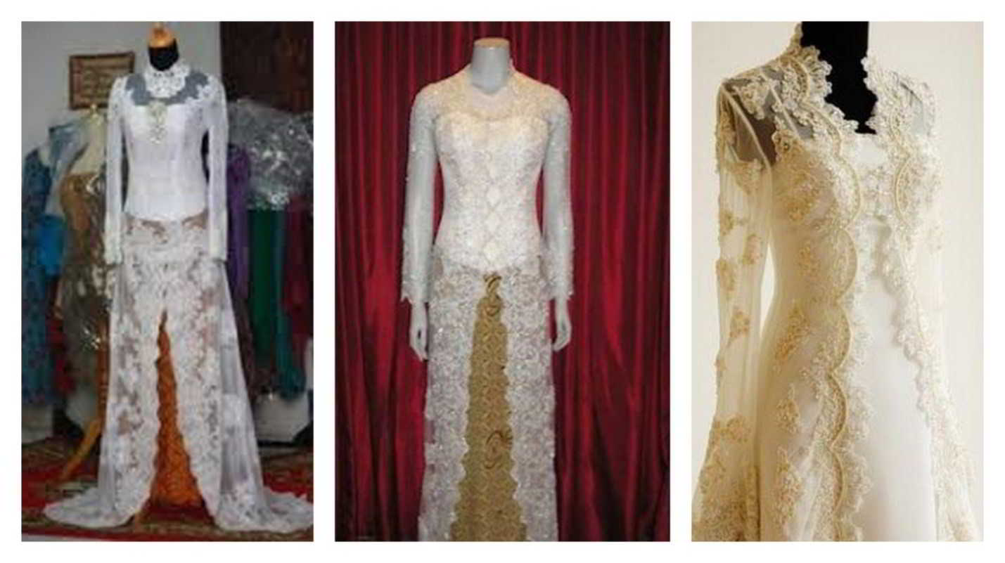 15 model kebaya  pengantin warna putih  putih  gold dan 