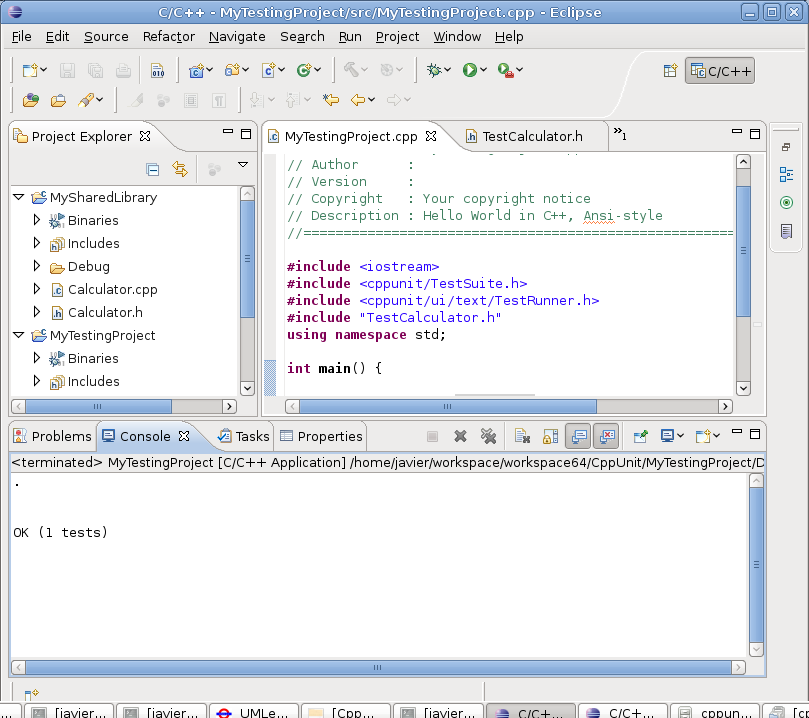 Linux, C++ and other Tortures: Unit Testing with CppUnit and Eclipse