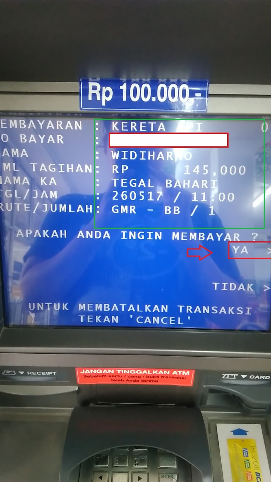 Bayar Tiket Kereta Api Via Atm BCA - Dibacaonline