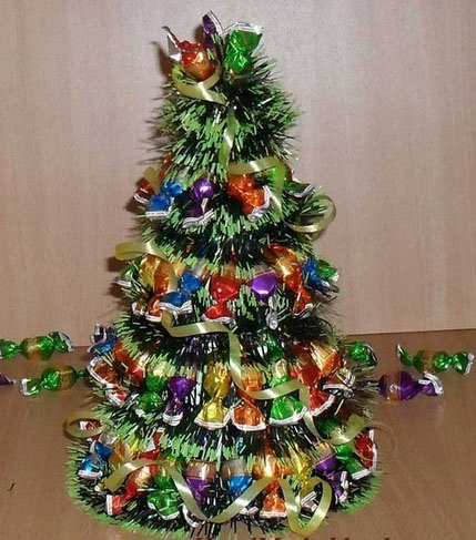 Креативная елка из конфет своими руками Креативная елка из конфет своими руками