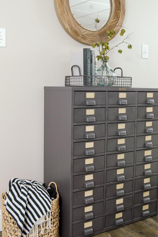 Red Vintage Metal Hardware Cabinet Little House Of Four Creating A Beautiful Home One Thrifty Project At Time Red Vintage Metal Hardware Cabinet, Hardware Storage Drawers Metal
