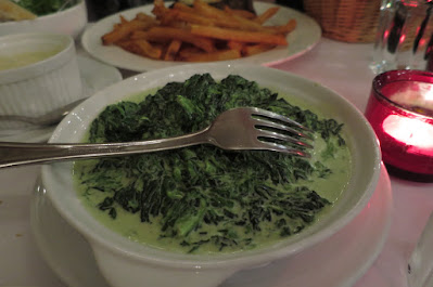 Les Bouchons Rive Gauche, creamed spinach