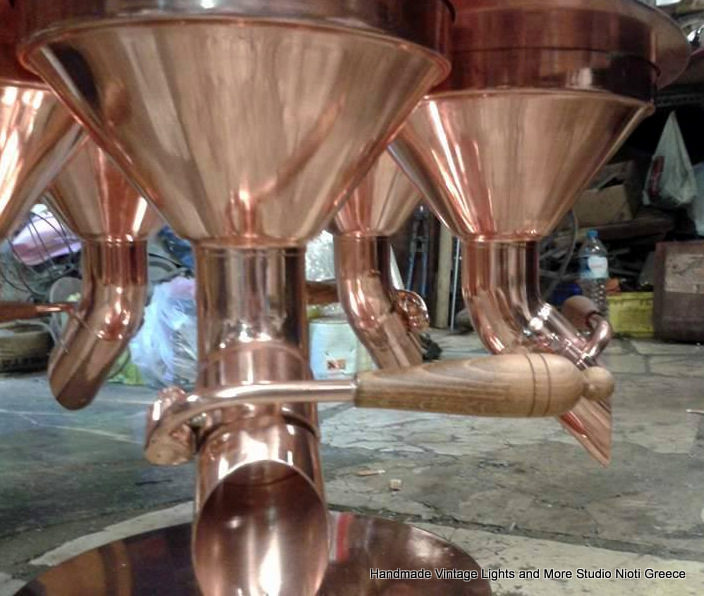 STUDIO NIOTIS Vintage Copper Rotating Coffee Bean Dispenser by Studionioti