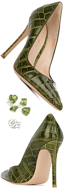 ♦Gianvito Rossi green Gianvito alligator pumps #pantone #shoes #green #brilliantluxury