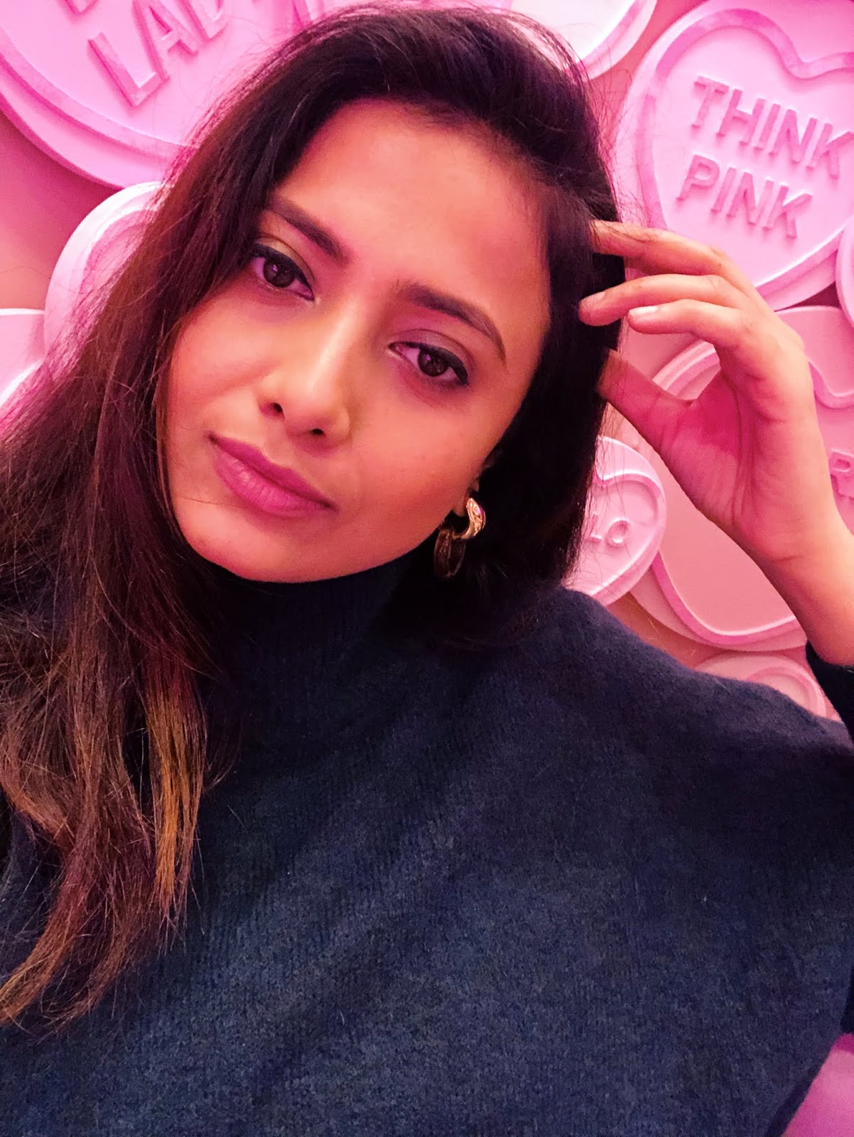 elan cafe hans crescent, london instagram cafe, cute cafe london, pink and green, spring in london, h&m jumper, pink wall london, a slow style, london blog, indian blogger, london blogger