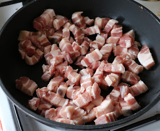 Pork fresh into the frying pan Pork fresh into the frying pan