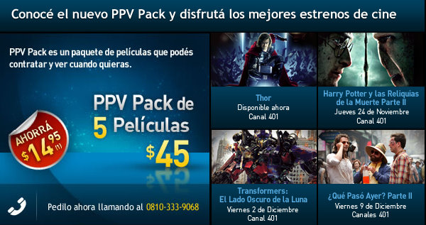 Directv lanzó PPV Pack