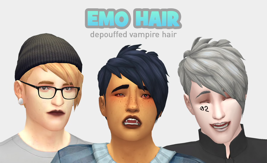 My Sims 4 Blog Depouffed Vampire Hair By Cabsim