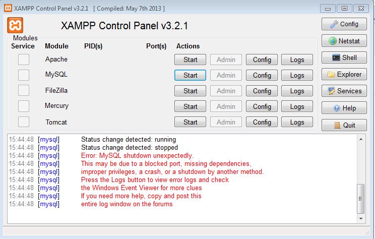 Mengatasi Error Mysql Shutdown Unexpectedly Pada Xampp Islam Is My Way