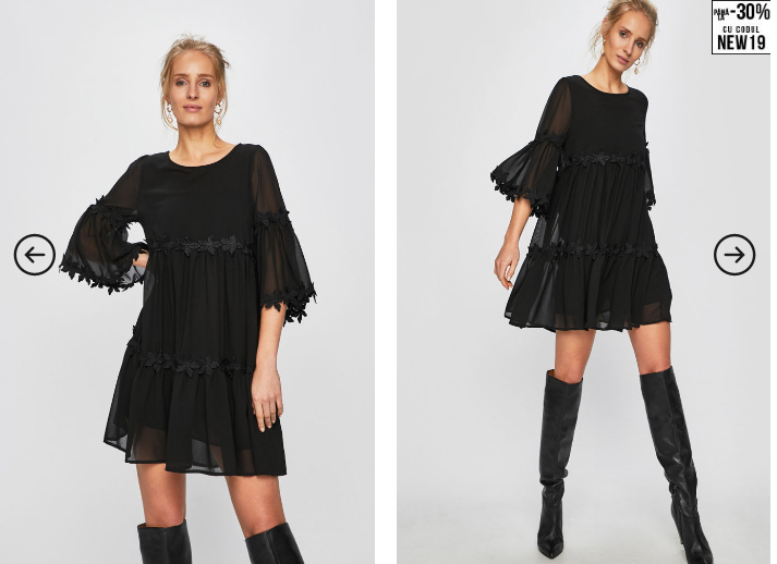 Answear - Rochie neagra scurta cu voal eleganta Answear - Rochie neagra scurta cu voal eleganta