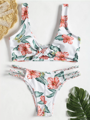 zaful, wishlist, badić, kupaći kostim, bikini, bathing suit, floral, print, cvjetni uzorak, white