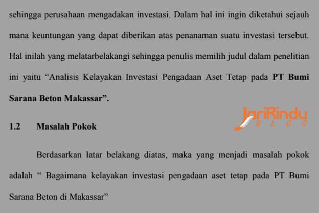 Skripsi Analisis Kelayakan Investasi Pengadaan Aset Tetap Skripsi Analisis Kelayakan Investasi Pengadaan Aset Tetap