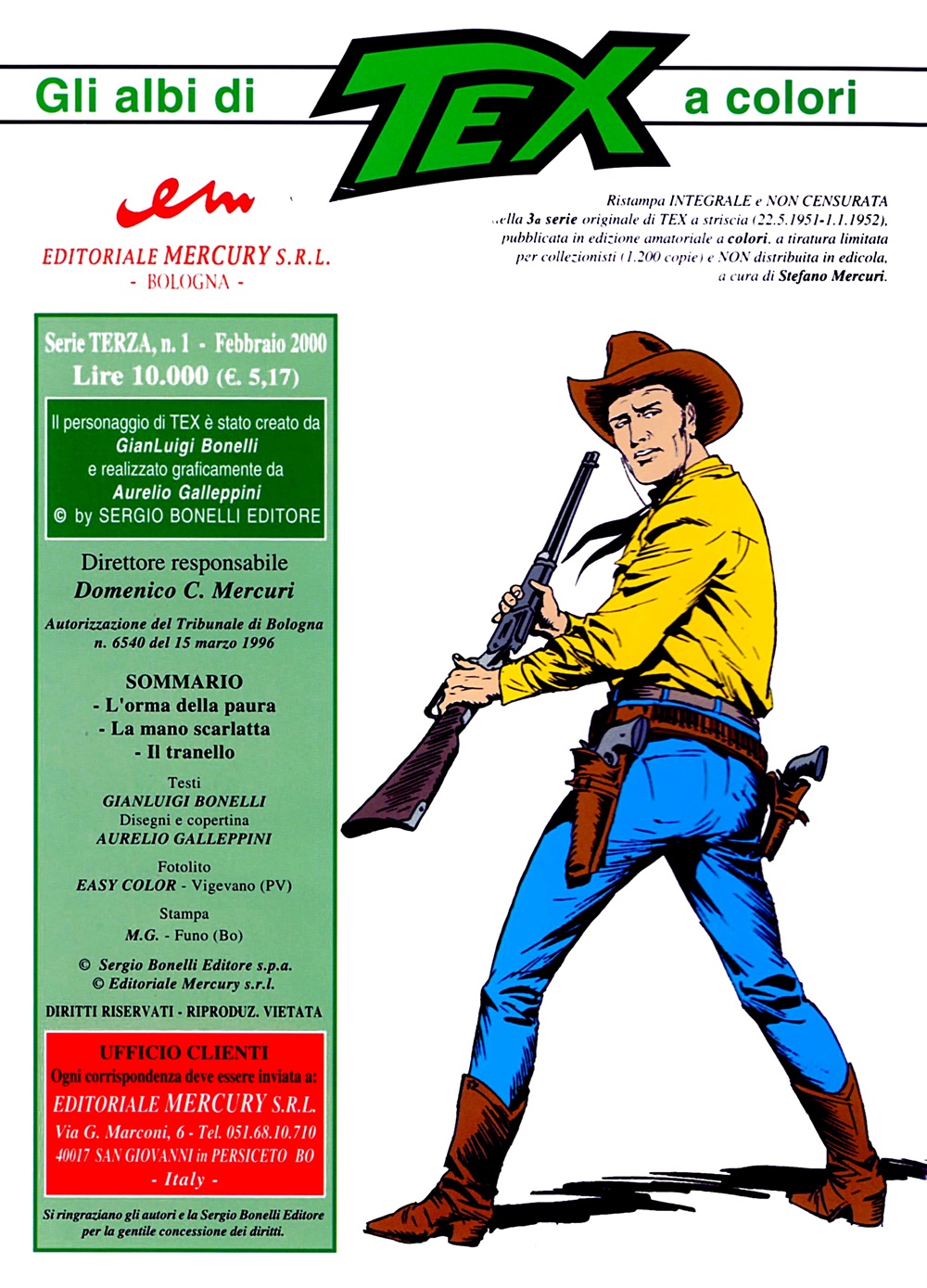 Gli albi di Tex a colori Serie III n 01 LEITURA DE