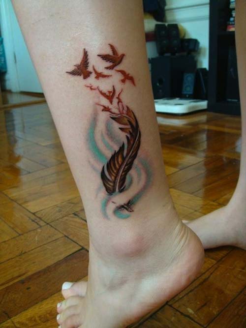 ankle feather tattoo ayak bileği tüy dövmesi ankle feather tattoo ayak bileği tüy dövmesi