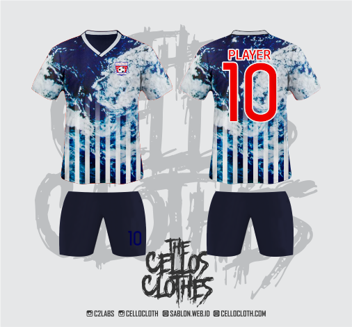 Harga Custom Baju Jersey Futsal Jersey Bola Full Printing Body Depan dan Belakang Full Lengan Rp.135.000 + Gratis Celana. 