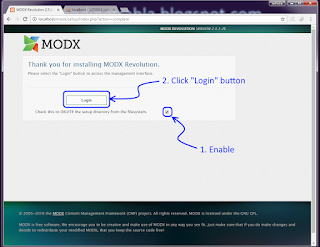 Install MODX Revolution ( Revo ) 2.5.1 on Windows 7 localhost - opensource PHP CMS / CMF tutorial 23