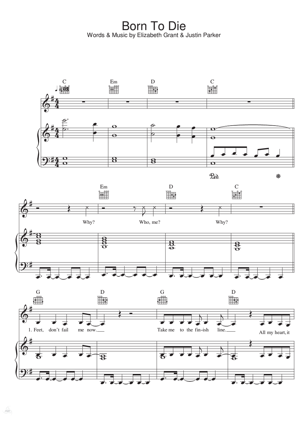 Partituras Musicais Born To Die Lana Del Rey Novela Em Família