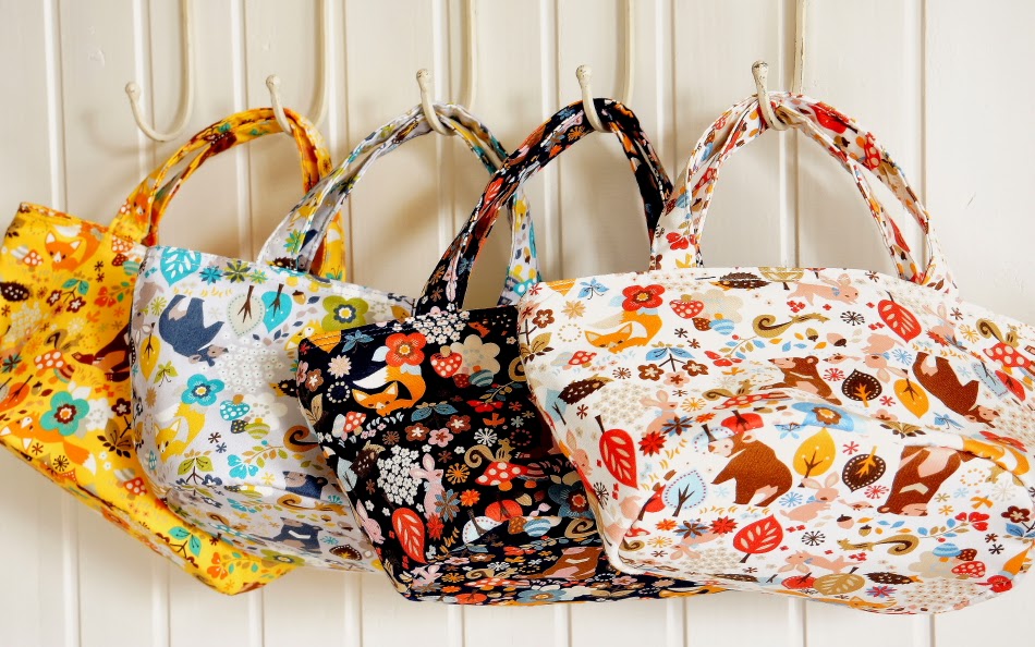 Yozo Craft Cute Japanese Kokka Fabric Insulated Lunch Bag Tote