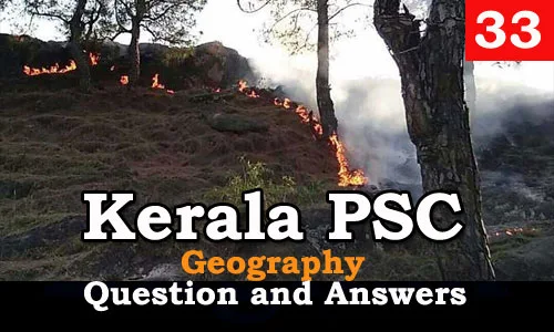Kerala PSC Geography Question and Answers - 33