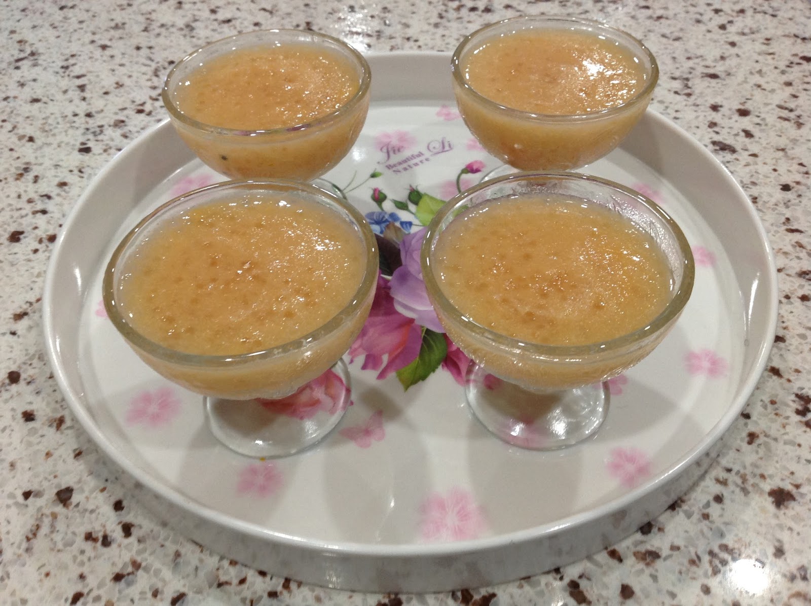 Ajantha's Food Tapioca pearls, Orange Juice, almond Milk Pudding
