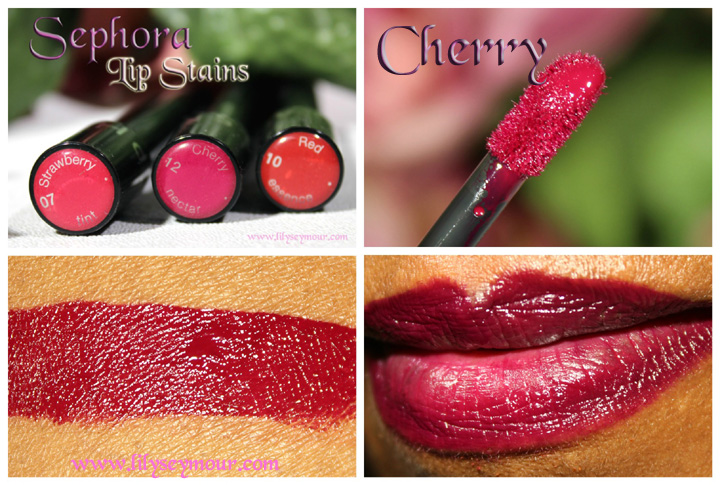 Sephora Lip Stains in Strawberry, Cherry & Red