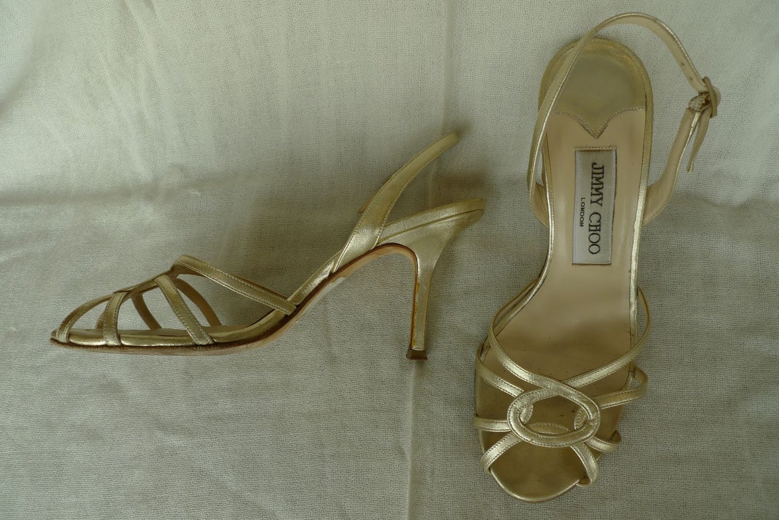 The Shoe Blog: Jimmy Choo sling backs 90mm in gold leather