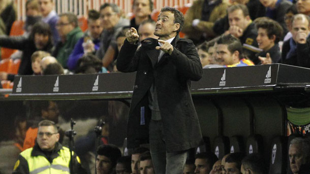 El técnico asturiano, contento con el trabajo realizado por sus hombres Luis Enrique valoró la vuelta de semifinales de Copa en Mestalla