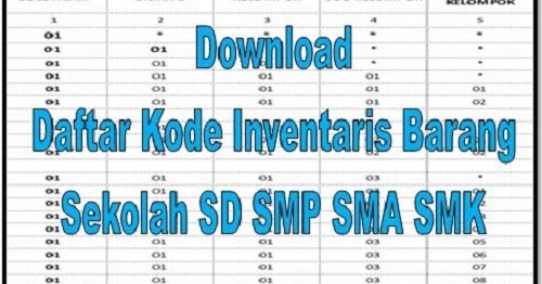 Daftar Kode Barang Sekolah Sekolah Kedinasan
