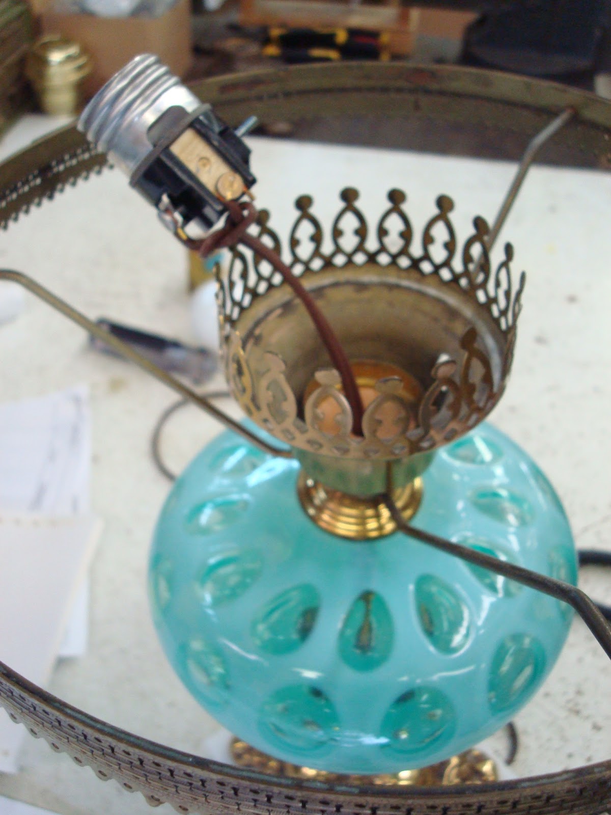 Lamp Parts and Repair | Lamp Doctor: Antique Table Lamp with Glass