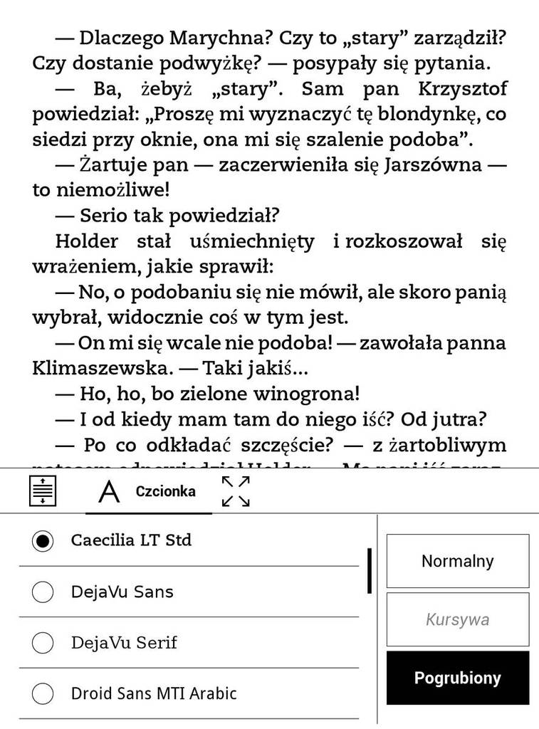PocketBook Touch HD 3 – czcionka Ceacilia
