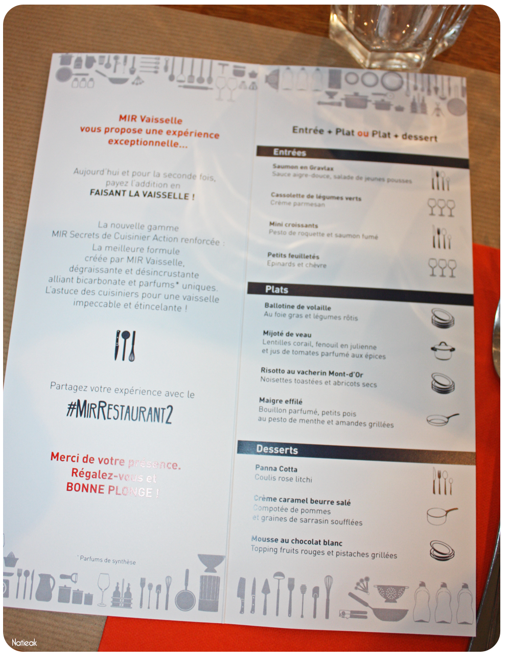 menu Mir 2 restaurant 2016