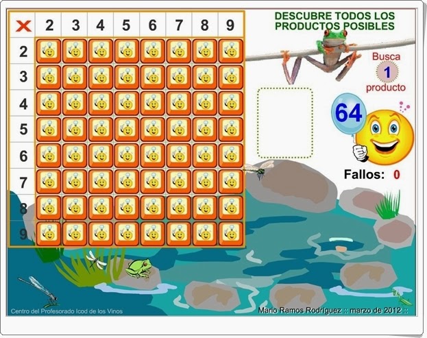 Lavandería a monedas marco Pavimentación Juegos Educativos Online Gratis: "La rana y la tabla pitagórica"