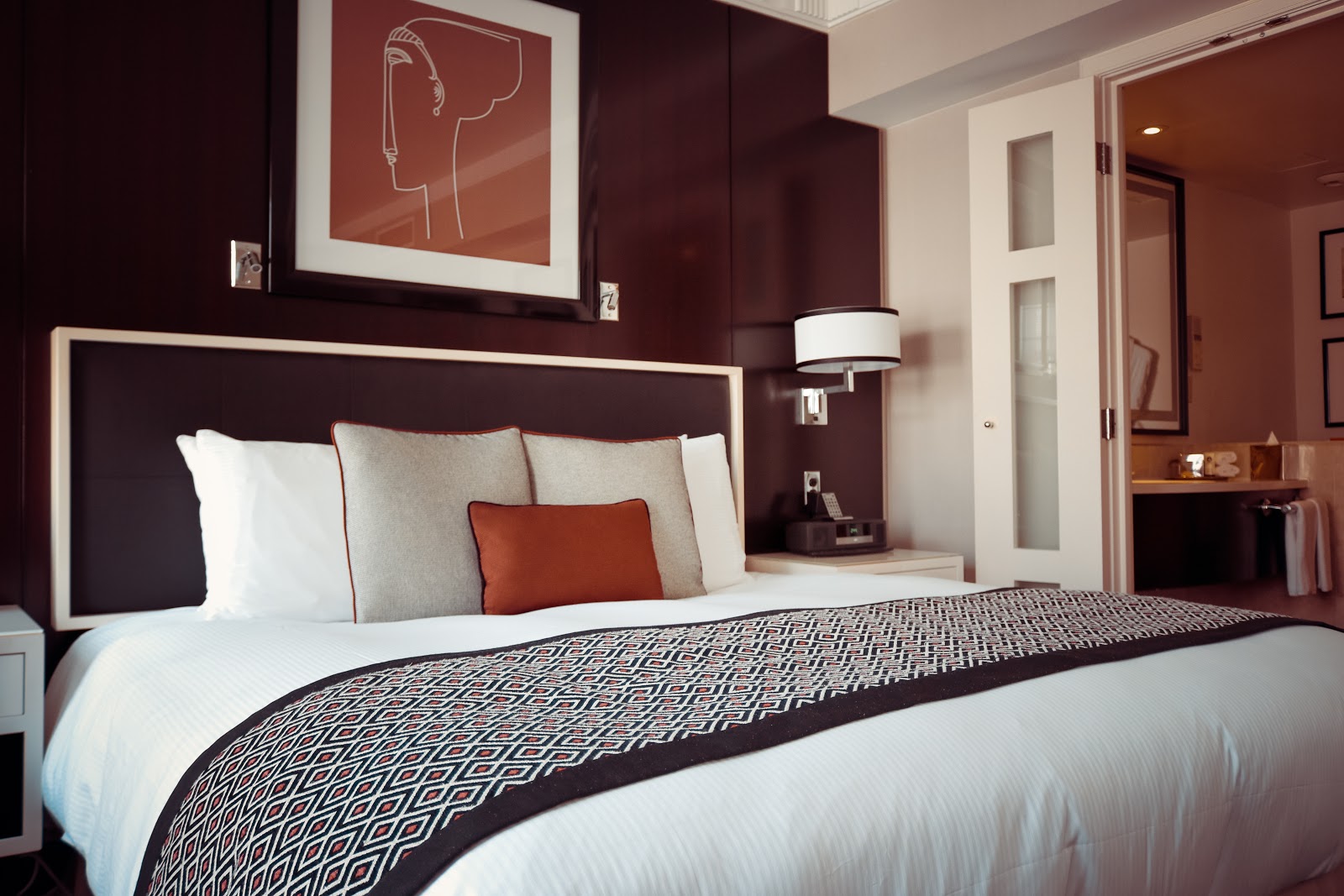 Black and Grey Bedspread on Bed and Pillow Black and Grey Bedspread on Bed and Pillow