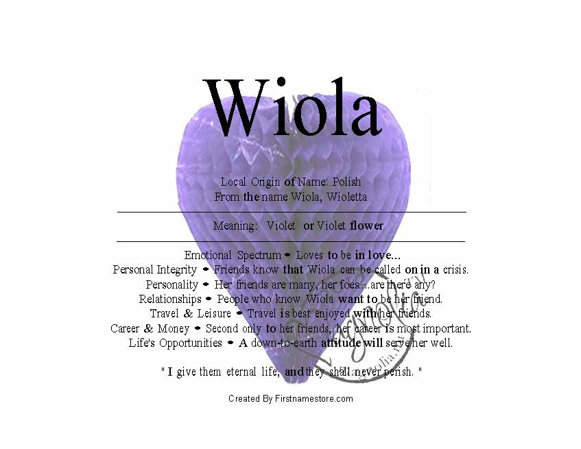 Wiola name means violet | FirstNameStore.com. Wiola name means violet | FirstNameStore.com.