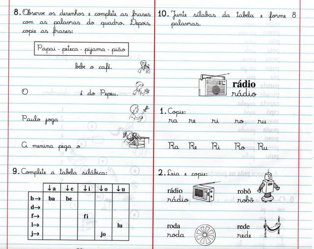 Atividades Com As Silabas Ra Re Ri Ro Ru Livro Caderno Do Futuro 1ª Serie Aprender E Brincar