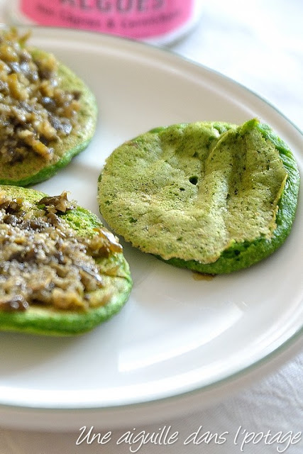 Blinis aux épinards et farine de lentilles vertes