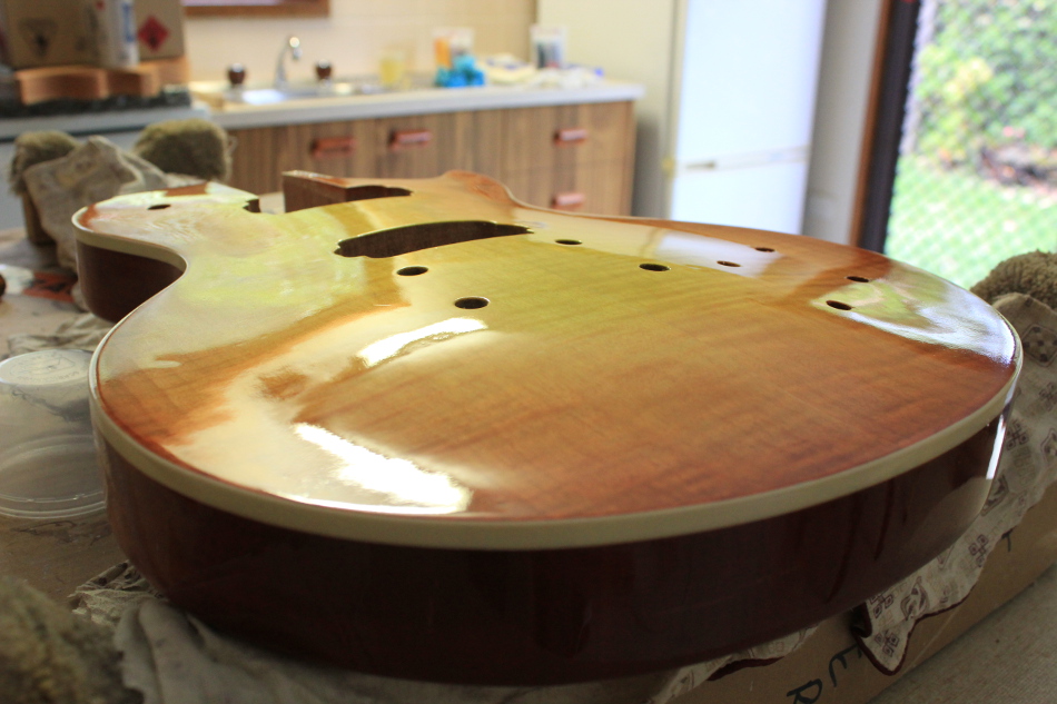 Guitar Kit Builder Jeremy's Mahogny Les Paul Final Clear Coats & TruOil