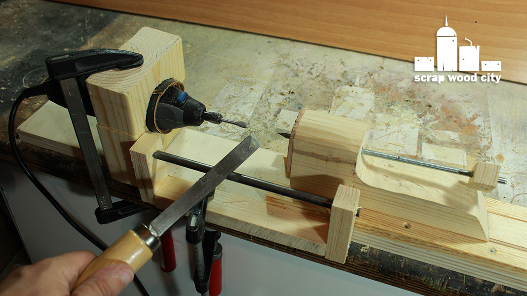 scrap wood city How to convert your rotary tool into a DIY mini lathe for modelism