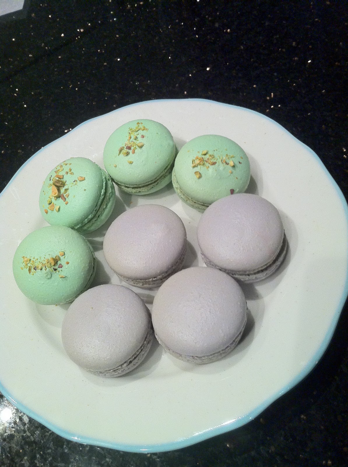 Team JJ's Bakery Pistachio macarons & Lavender macarons